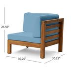 U-Shaped Outdoor Sectional Sofa Set 12-Piece with Fire Pit 8-Seater Acacia Wood