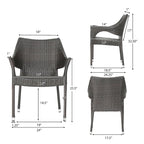 Christopher Knight Home Carroll Outdoor 5-Piece Acacia Wood and Wicker Dining Set