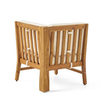 Illona Outdoor 5 Seater V-Shaped Acacia Wood Sofa Set with Square Fire Table and Tank by Christopher Knight Home