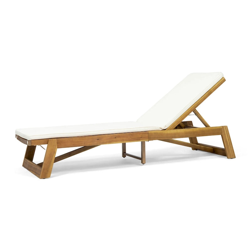 Kyoto Outdoor Acacia Wood 3 Piece Chaise Lounge Set with Water-Resistant Cushions by Christopher Knight Home