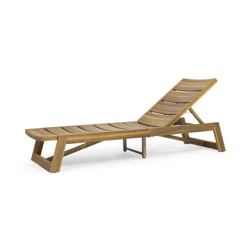 Kyoto Outdoor Acacia Wood 3 Piece Chaise Lounge Set with Water-Resistant Cushions by Christopher Knight Home