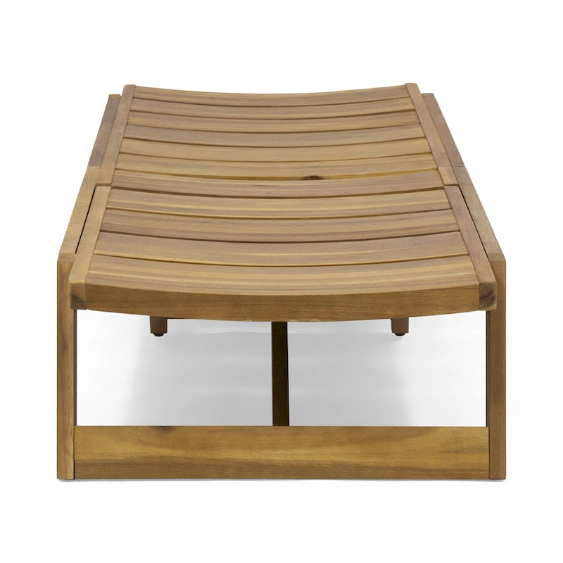 Kyoto Outdoor Acacia Wood 3 Piece Chaise Lounge Set with Water-Resistant Cushions by Christopher Knight Home