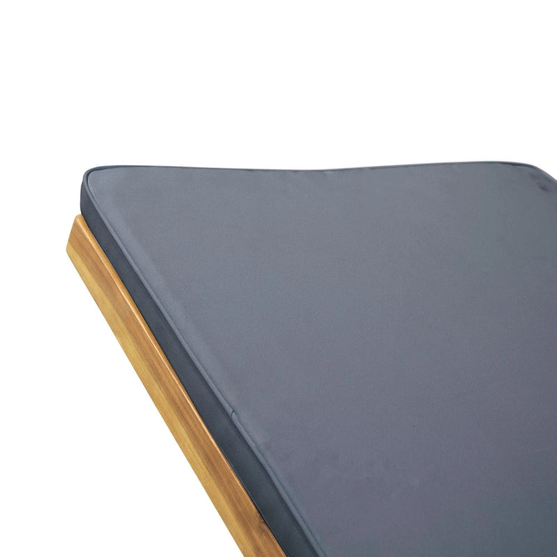 Kyoto Outdoor Acacia Wood 3 Piece Chaise Lounge Set with Water-Resistant Cushions by Christopher Knight Home