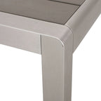 Boris Outdoor Modern 4 Seater Aluminum Dining Set with Faux Wood Table Top by Christopher Knight Home