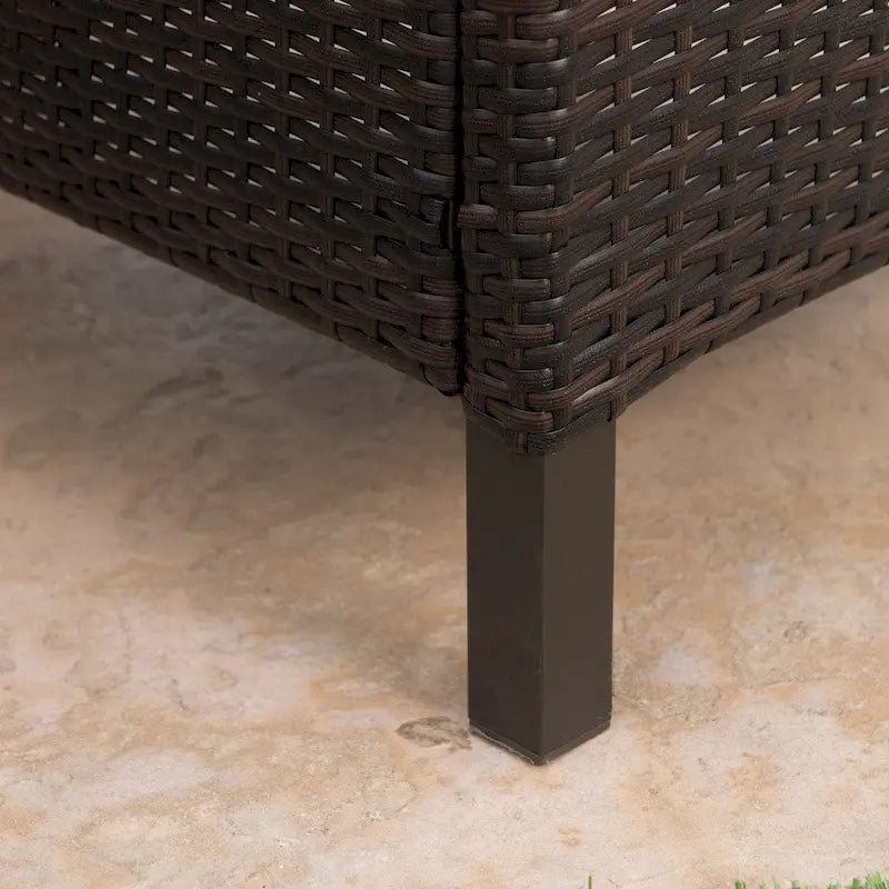 Cobalt Outdoor Wicker Wood Expandable Rectangle Dining Set with Cushions by Christopher Knight Home