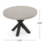 Goleta Outdoor Modern Lightweight Concrete Circular Dining Table with Cross Base by Christopher Knight Home