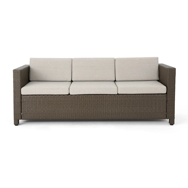Puerta Outdoor (PE) Wicker 3 Seater Sofa by Christopher Knight Home