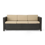 Puerta Outdoor (PE) Wicker 3 Seater Sofa by Christopher Knight Home