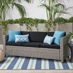 Puerta Outdoor (PE) Wicker 3 Seater Sofa by Christopher Knight Home