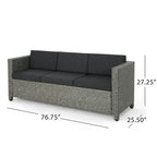 Puerta Outdoor (PE) Wicker 3 Seater Sofa by Christopher Knight Home