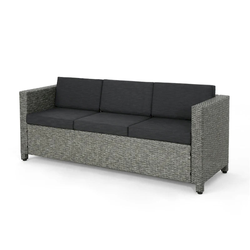 Puerta Outdoor (PE) Wicker 3 Seater Sofa by Christopher Knight Home