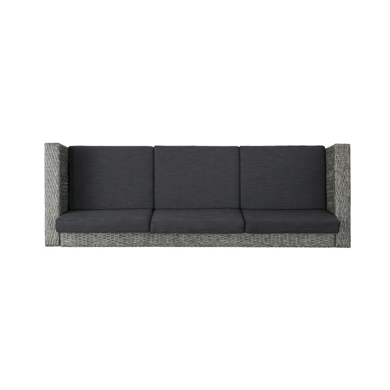 Puerta Outdoor (PE) Wicker 3 Seater Sofa by Christopher Knight Home