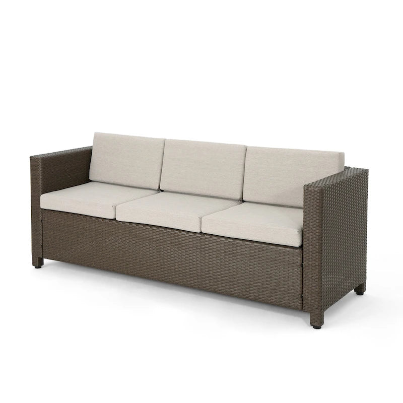 Puerta Outdoor (PE) Wicker 3 Seater Sofa by Christopher Knight Home