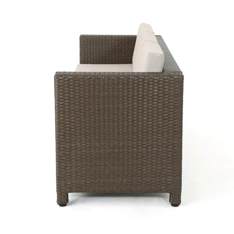 Puerta Outdoor (PE) Wicker 3 Seater Sofa by Christopher Knight Home
