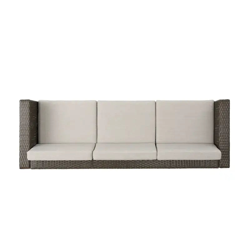 Puerta Outdoor (PE) Wicker 3 Seater Sofa by Christopher Knight Home