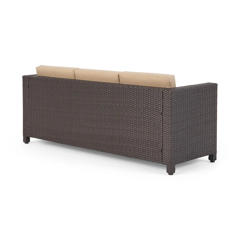 Puerta Outdoor (PE) Wicker 3 Seater Sofa by Christopher Knight Home