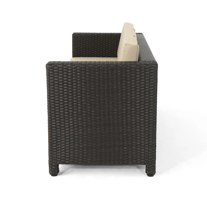 Puerta Outdoor (PE) Wicker 3 Seater Sofa by Christopher Knight Home
