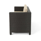 Puerta Outdoor (PE) Wicker 3 Seater Sofa by Christopher Knight Home