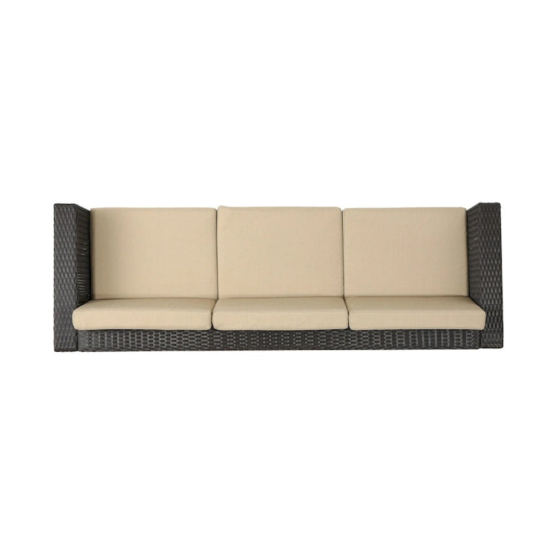 Puerta Outdoor (PE) Wicker 3 Seater Sofa by Christopher Knight Home