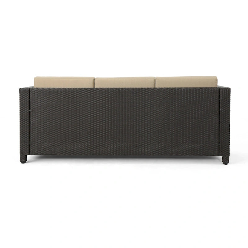Puerta Outdoor (PE) Wicker 3 Seater Sofa by Christopher Knight Home