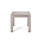 Cape Coral Outdoor 4 Seater Aluminum Club Chair and Table Set by Christopher Knight Home