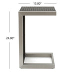 Aviara Outdoor Aluminum Club Chairs with Wicker-Topped Side Table by Christopher Knight Home