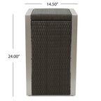 Aviara Outdoor Aluminum Club Chairs with Wicker-Topped Side Table by Christopher Knight Home