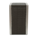 Aviara Outdoor Aluminum Club Chairs with Wicker-Topped Side Table by Christopher Knight Home