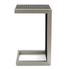 Aviara Outdoor Aluminum Club Chairs with Wicker-Topped Side Table by Christopher Knight Home