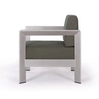 Aviara Outdoor Aluminum Club Chairs with Wicker-Topped Side Table by Christopher Knight Home