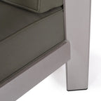 Aviara Outdoor Aluminum Club Chairs with Wicker-Topped Side Table by Christopher Knight Home