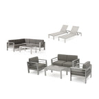 Cape Coral Outdoor Aluminum 10-piece Sofa Set with Cushions by Christopher Knight Home