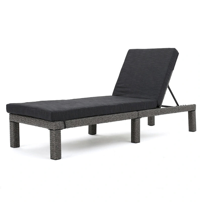 Puerta Outdoor Adjustable PE Wicker Chaise Lounge with Cushion by Christopher Knight Home (Set of 2)