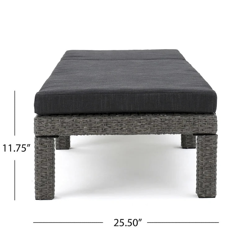 Puerta Outdoor Adjustable PE Wicker Chaise Lounge with Cushion by Christopher Knight Home (Set of 2)
