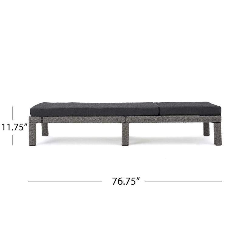Puerta Outdoor Adjustable PE Wicker Chaise Lounge with Cushion by Christopher Knight Home (Set of 2)