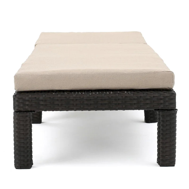 Puerta Outdoor Adjustable PE Wicker Chaise Lounge with Cushion by Christopher Knight Home (Set of 2)