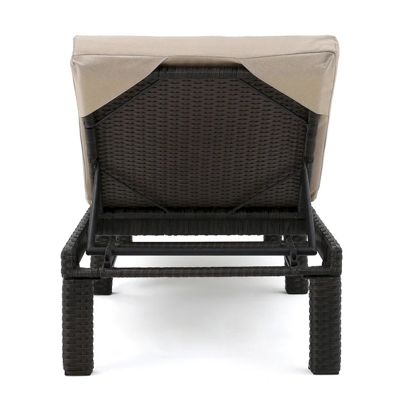 Puerta Outdoor Adjustable PE Wicker Chaise Lounge with Cushion by Christopher Knight Home (Set of 2)