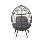 Gianni Wicker Teardrop Chair w/Outdoor Cushion by Christopher Knight Home