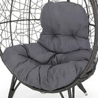 Gianni Wicker Teardrop Chair w/Outdoor Cushion by Christopher Knight Home