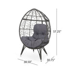 Gianni Wicker Teardrop Chair w/Outdoor Cushion by Christopher Knight Home