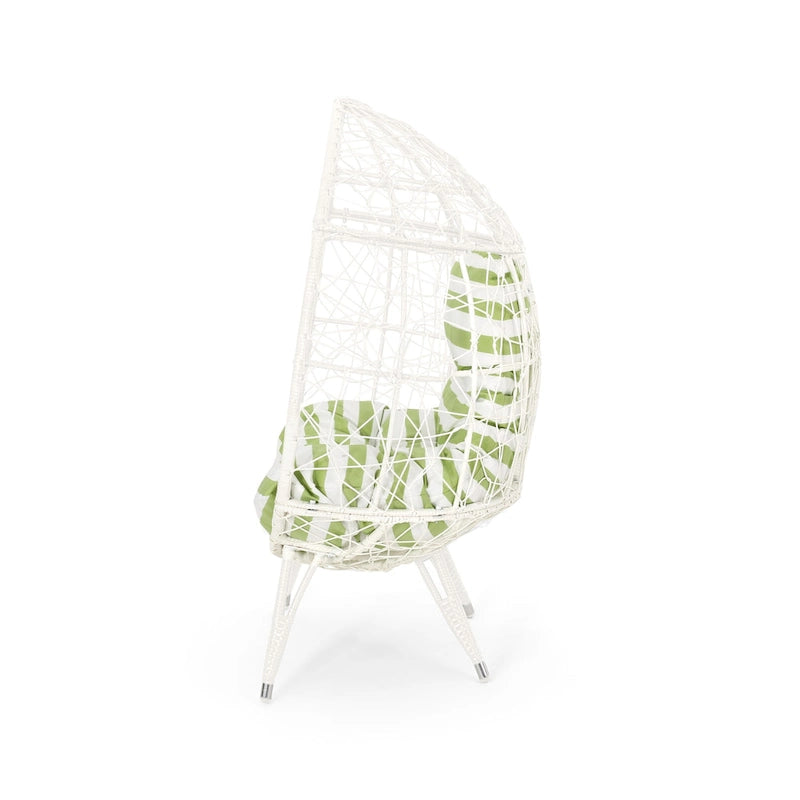 Gianni Wicker Teardrop Chair w/Outdoor Cushion by Christopher Knight Home