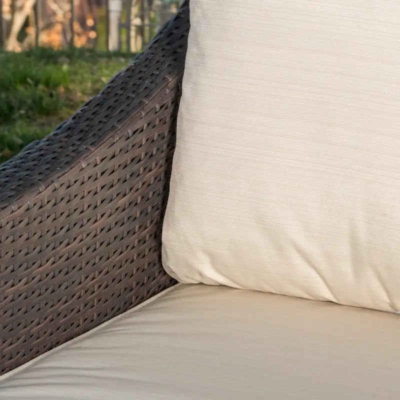 Antibes Outdoor 3-piece Wicker Conversation Set with Cushions - N/A