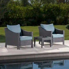 Antibes Outdoor 3-piece Wicker Conversation Set with Cushions - N/A