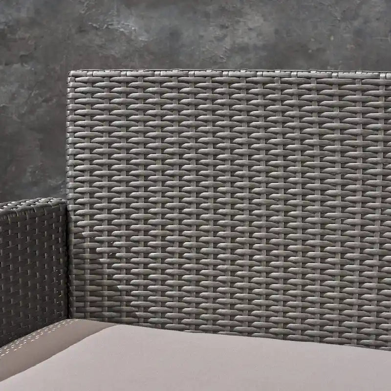 St. Lucia Outdoor 3-Seater Wicker Sofa with Coffee Table by Christopher Knight Home