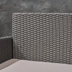 St. Lucia Outdoor 3-Seater Wicker Sofa with Coffee Table by Christopher Knight Home