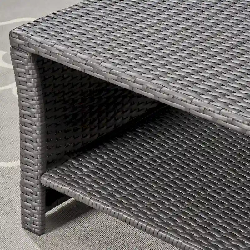 St. Lucia Outdoor 3-Seater Wicker Sofa with Coffee Table by Christopher Knight Home