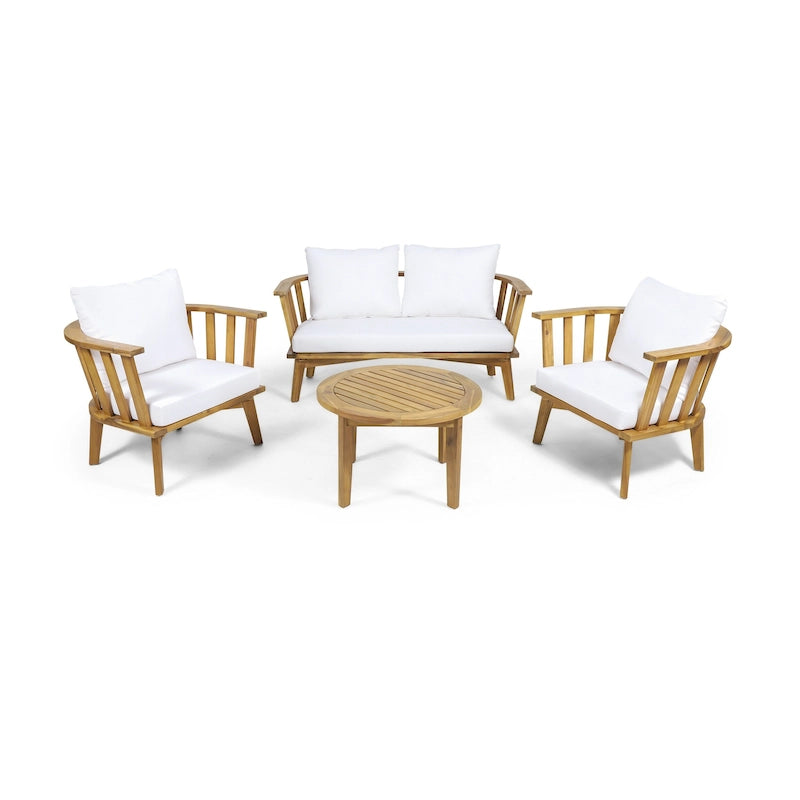 MacArthur Acacia Wood Chat Set by Christopher Knight Home
