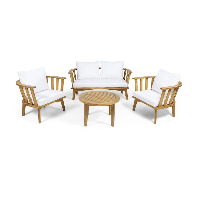 MacArthur Acacia Wood Chat Set by Christopher Knight Home