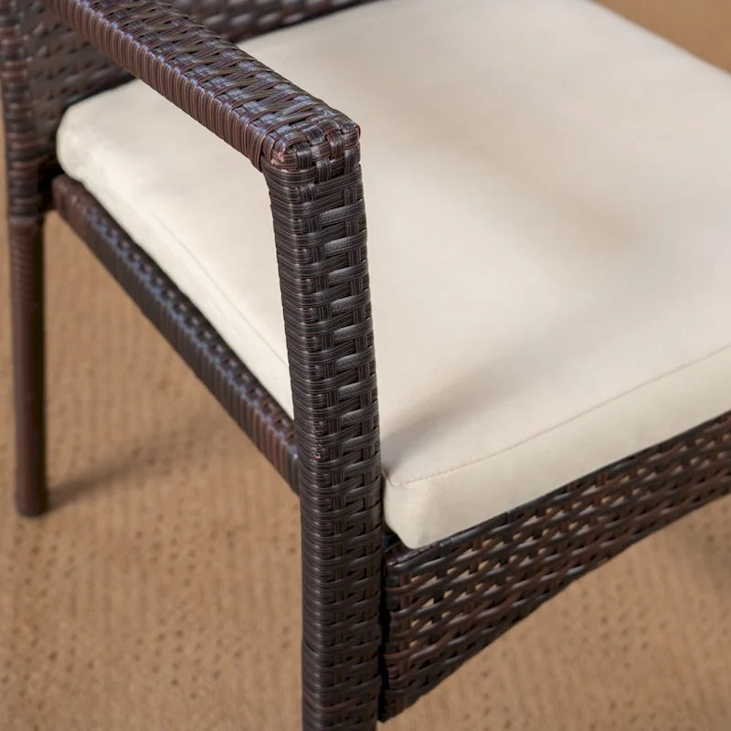 Marias Outdoor 5 Piece Wood and Wicker Dining Set by Christopher Knight Home