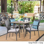 Marias Outdoor 5 Piece Wood and Wicker Dining Set by Christopher Knight Home